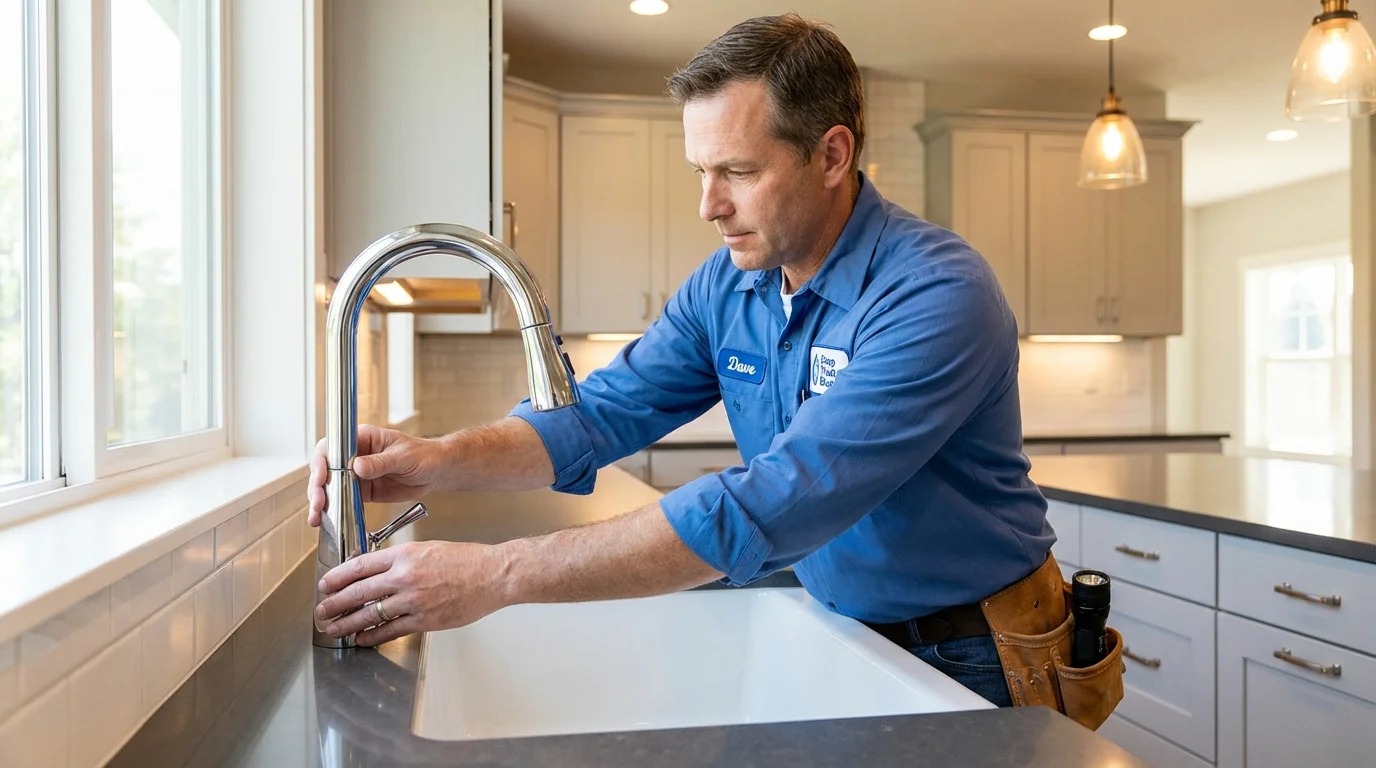 Kitchen faucet installation by Johns Plumbing LLC in Parma