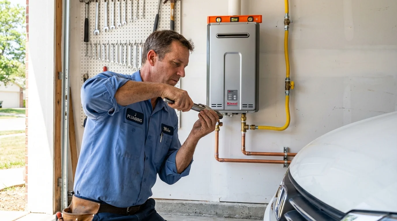 Tankless water heater installation by a Johns Plumbing LLC plumber in Parma